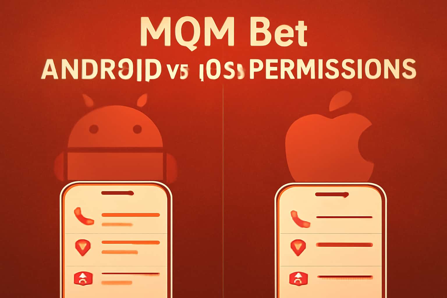 Informational scene illustrating permissions in Android and iOS for MQM Bet.