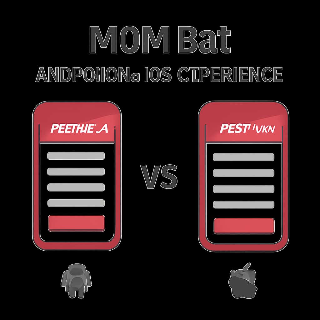 An instructional diagram detailing the differences in MQM Bet usage between Android and iOS.